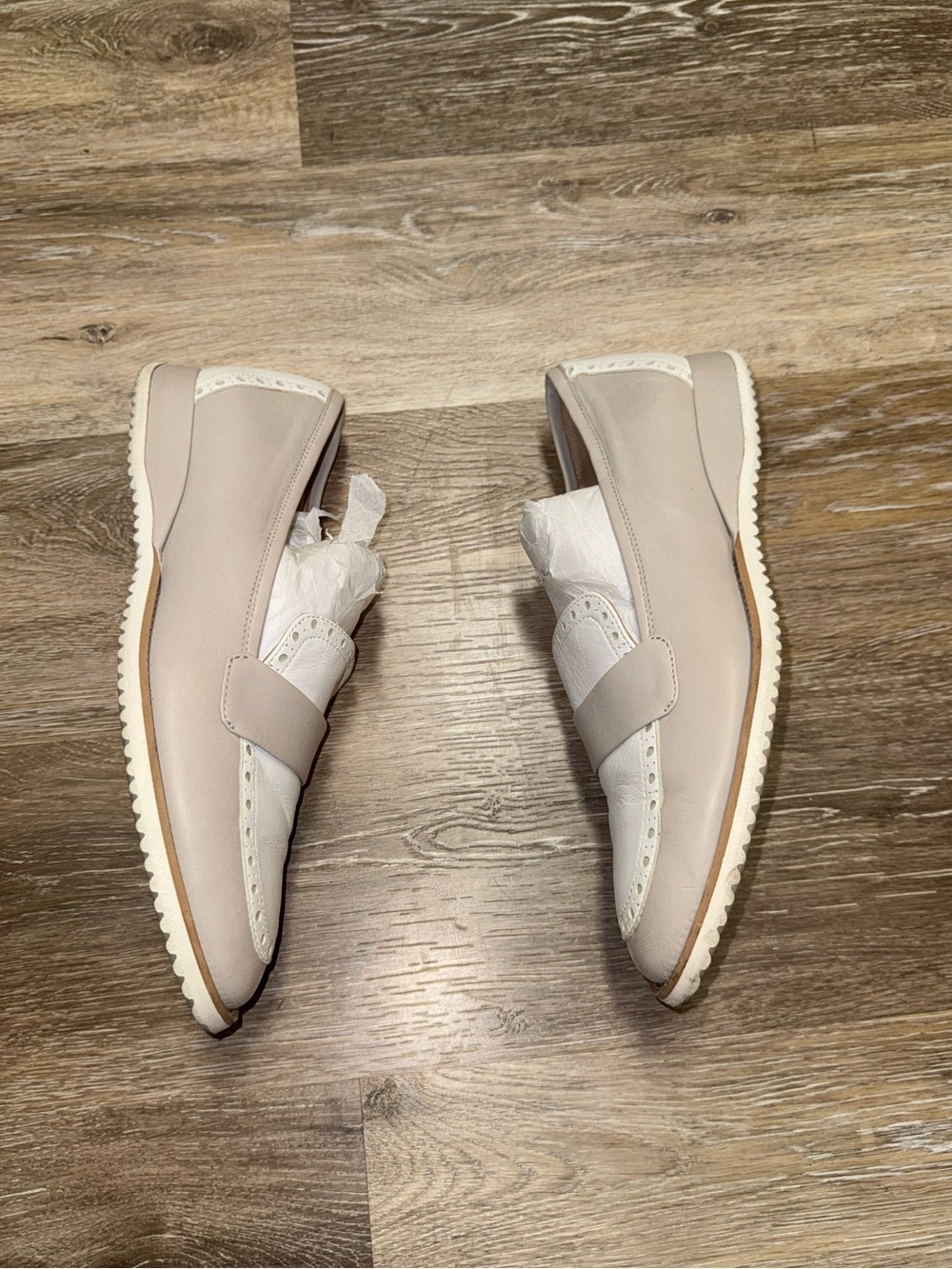 Amalfi by RANGONI Italian white and beige leather loafers - Picture 6 of 8